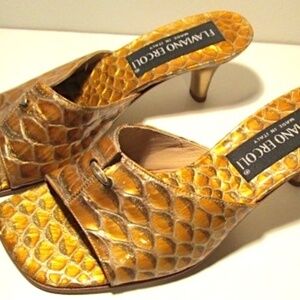 Vintage NWOT Golden Italian Leather Sandals, Size EU36
